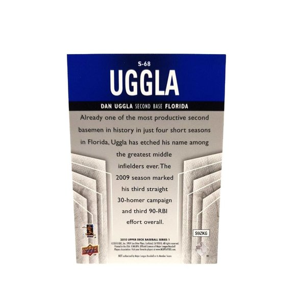 Dan Uggla S68 2010 Upper Deck Supreme Blue Florida - Picture 2 of 2
